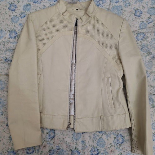 Colette women's leather jacket medium used, white