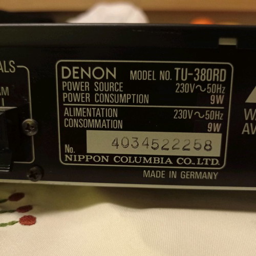 Denon TU 380RD tuner used, without remote, made in Germany
