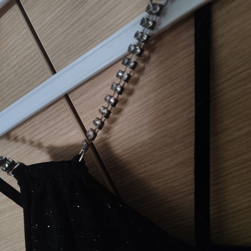 Black dress with rhinestones like new, size S