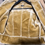Mouton leather jacket used size M beige
