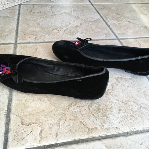 Velvet ballerinas like new, black, size 38