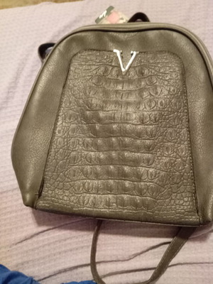 Backpack bag with croc-effect, grey