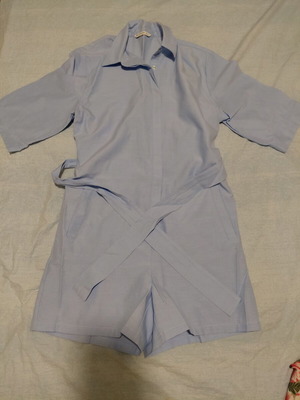 Stradivarius jumpsuit turquoise size M like new, shirt fabric