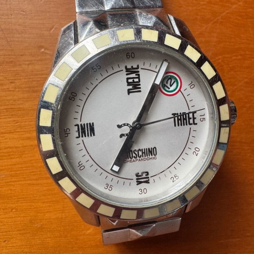 Moschino wristwatch used with wear on bracelet