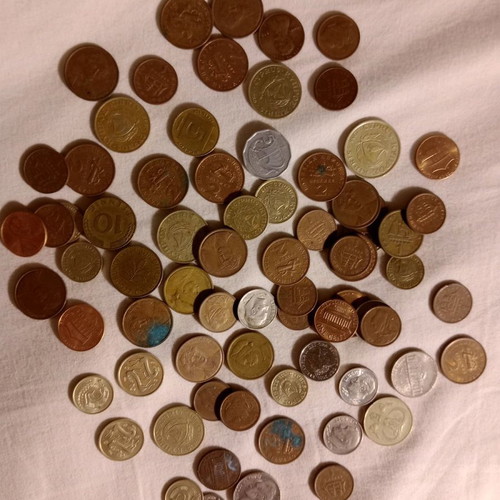 Collectible coins used, lot of 73 from America, Asia, Cyprus, Greece