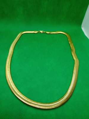 Gold-plated solid chain new, yellow, 25cm for women