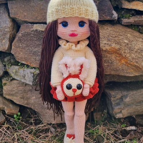 Knitted doll new, handmade