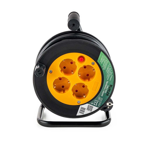 Extension cable reel with 4 sockets 15m H05VV-F 3×1.5mm2 new