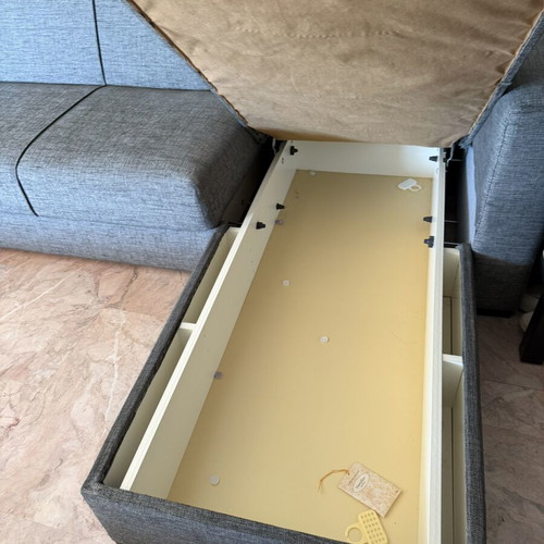 Corner sofa bed with storage, like new