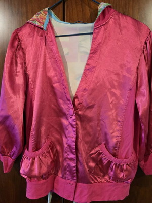 Light satin cardigan used, pink, XS/S