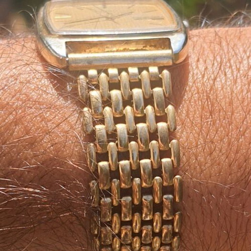 Seiko 6533-5000 80's vintage wristwatch used, gold color