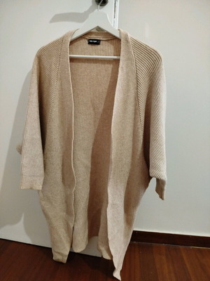 Knitted long cardigan like new in beige and brown