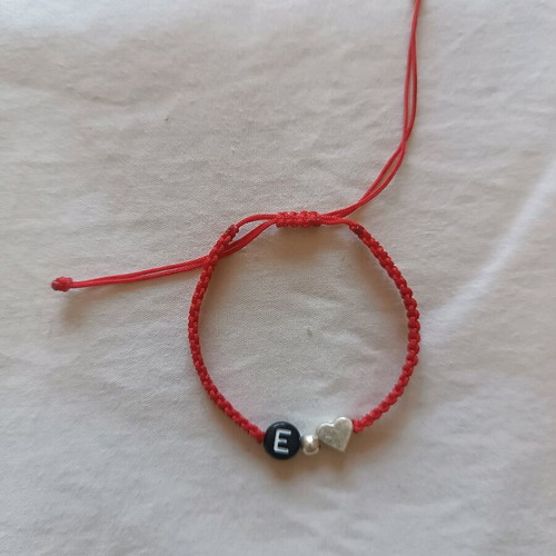 Children's handmade bracelet with initial E new