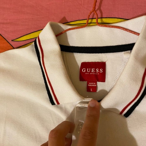 Guess white polo shirt new, size Large to Medium