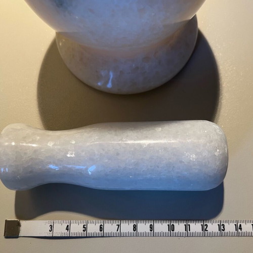 White marble mortar and pestle