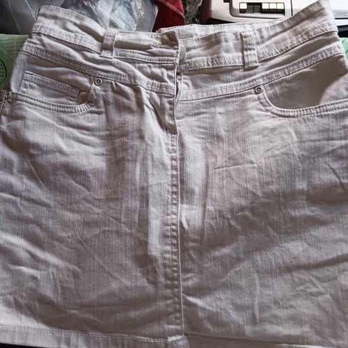 Janina denim crop top and skirt set like new, white