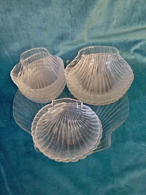 Σετ vintage γυάλινες μπωλ Coquillage 11 τεμαχίων, σαν καινούργιο