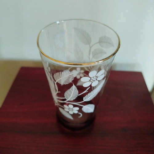 Vintage glass used, handmade with gold finish