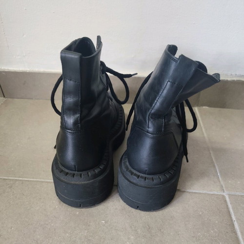 Top Shop Black Leather Combat Boots like new, women's size 38