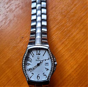 Bulova stainless steel and diamonds γυναικείο ρολόί