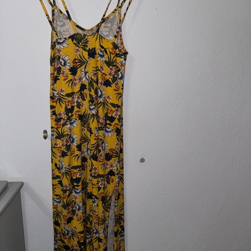 Yellow floral printed dress like new, size S