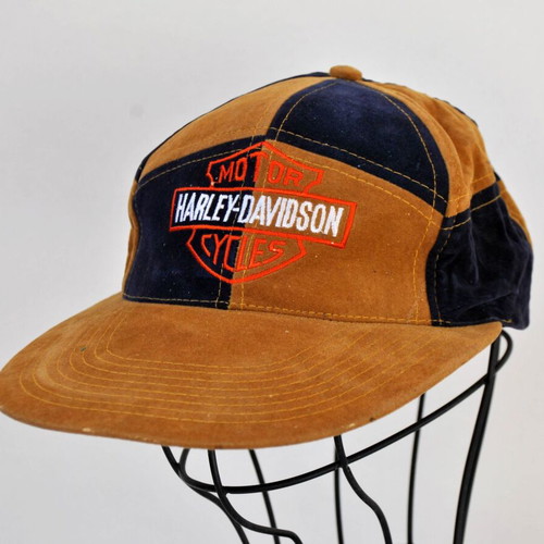 Harley-Davidson Vintage Suede Cap Brown Blue One Size