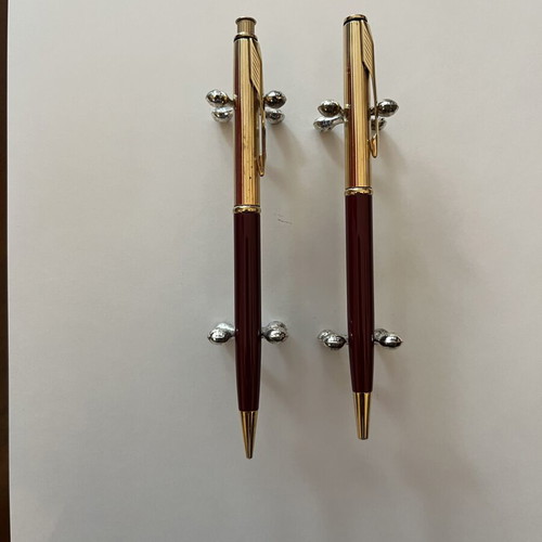 Parker Insignia pencil and pen pair, like new, red and burgundy