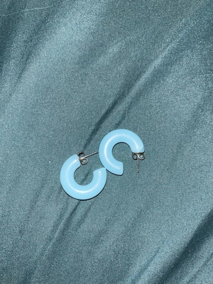 Earrings blue hoops new