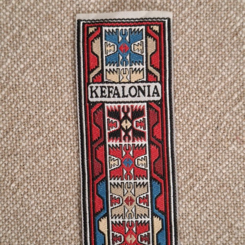 Fabric bookmark with ethnic Kefalonia designs like new