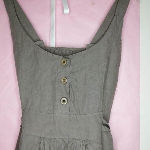 Linen dress brown chocolate minimal, like new, medium size