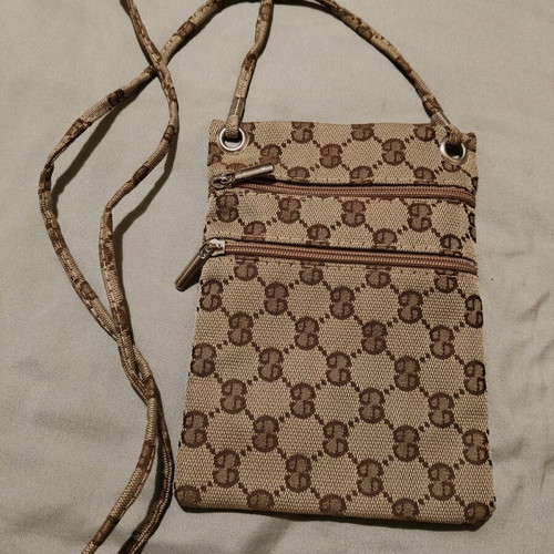 Crossbody phone pouch new, beige and brown