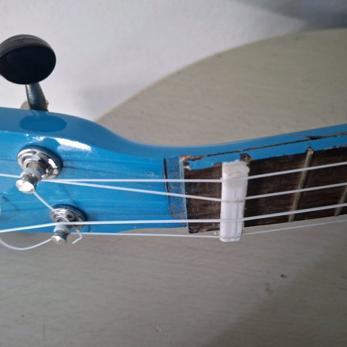 Musical children's instruments used, red one not working well
