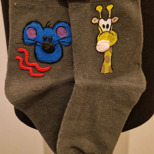 Children's socks hand-painted, 2 sets made to order