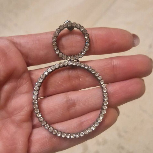 Zara asymmetric earrings set used with rhinestones