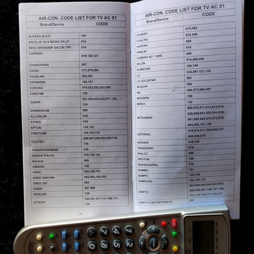 Vivanco TV AC 01 remote control used for air conditioner and TV