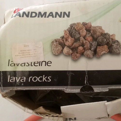 Gas grill set new with lava rocks, valve and hose