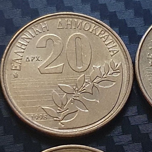 20 Drachma coin D. Solomos 1998 new