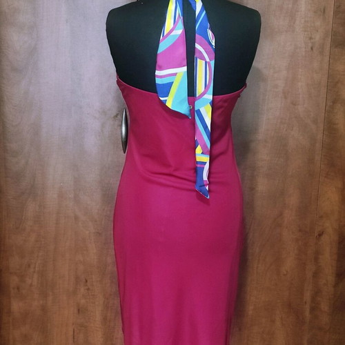Luxury Who's Who Milano midi dress new, silk and viscose, pink