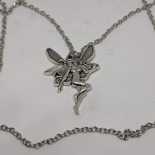 Fairy Pendant Necklace like new, stainless steel