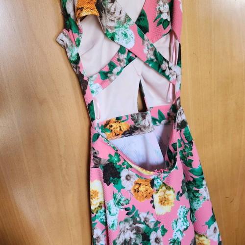 Floral dress used, pink, size XS, ideal for wedding or christening