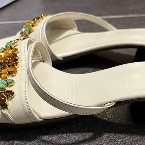 KGeorgios sandals used, leather, size 37, beige