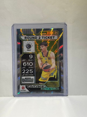 2025-26 Panini Contenders Euroleague Roman Sorkin #15 Round 2 Ticket new