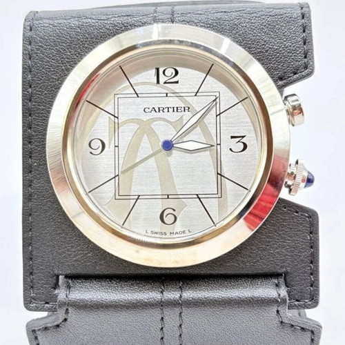 Cartier Pasha Alarm Quartz Desk Table Clock like new