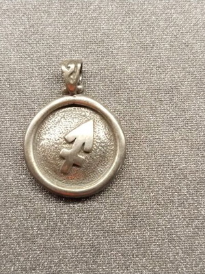 Silver Sagittarius Zodiac Pendant Oxidized Silver New