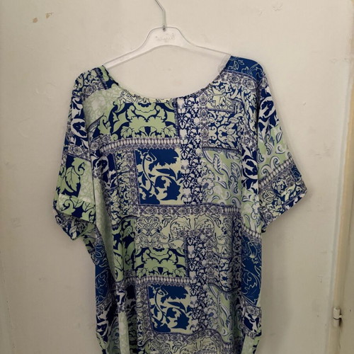 Summer blouse colorful with details, size L