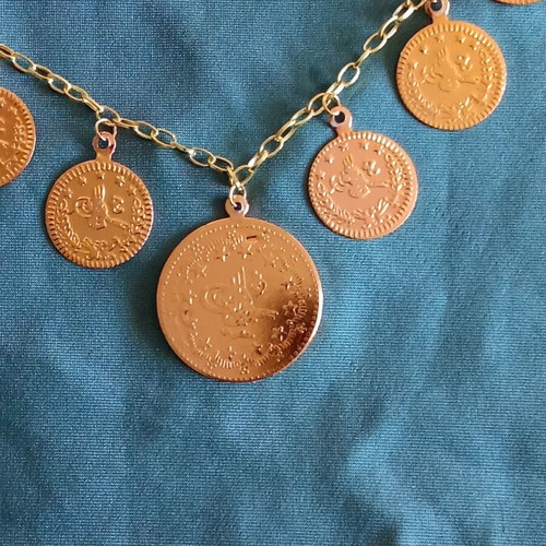 Handmade necklace and earrings set, new, copper-zinc alloy