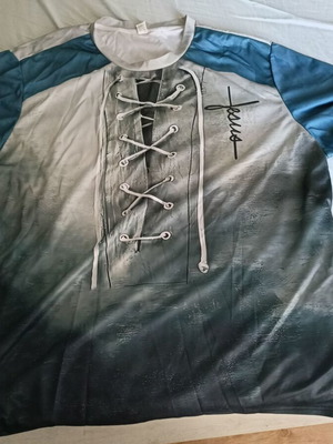 Μπλουζάκι 3XL, μπλε και γκρι