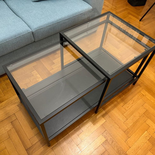 IKEA VITTSJÖ nesting tables set of 2 like new