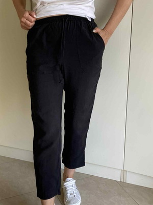 Zara μαύρο χυτό παντελόνι small, αφορετο