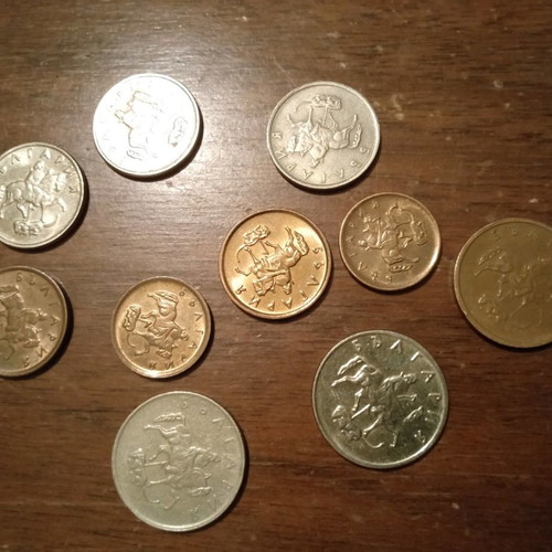 Lot of 10 Bulgarian coins used from 1999-2000